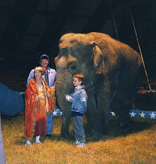 Gary, Julie and Dan with Elephant